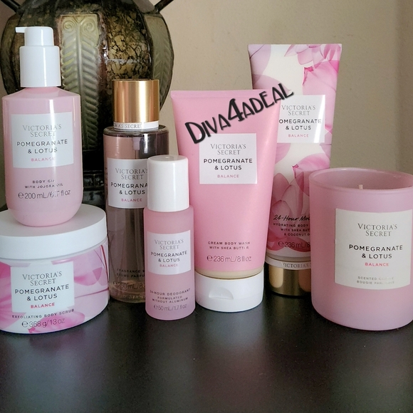 Victoria’s Secret POMEGRANATE & LOTUS Balance 7PC Collection Set Lot Bundle